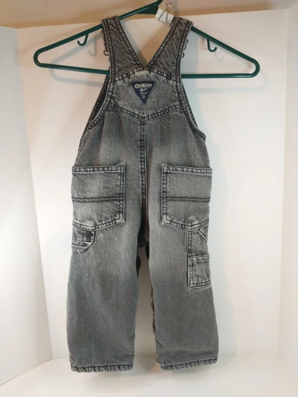 Vintage OshKosh B’gosh Vestbak Insulated Overalls Black Acid Wash Toddler 18M